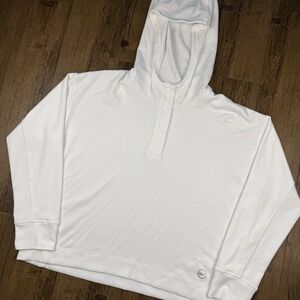 Vineyard Vines Performance Hooded Snap Front Pullover Womens L White Athleisure